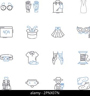 Commercial precinct line icons collection. Business, Services, Shops, Restaurants, Retail, Office, Economy vector and linear illustration. Employment Stock Vector