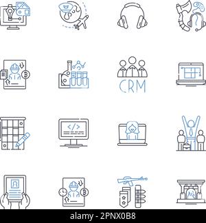Search Specialist line icons collection. Optimization, Analytics, Algorithms, Keywords, Ranking, Strategy, SEO vector and linear illustration. PPC Stock Vector