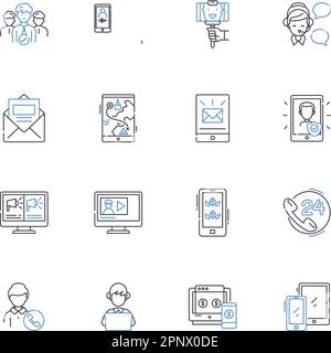 Galaxy line icons collection. Stars, Planets, Universe, Nebulae, Blackhole, Extraterrestrial, Gravity vector and linear illustration. Milky Way,Comets Stock Vector