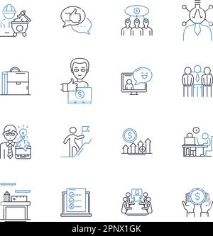 Labor force line icons collection. Employment, Workforce, Job, Laborers ...