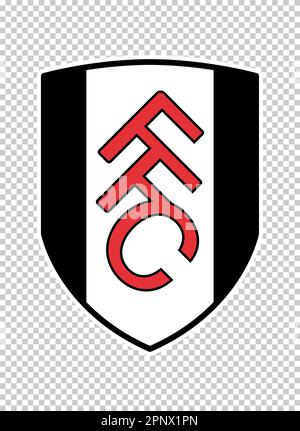 Fulham England football club emblem on transparent background. Vector illustration Stock Vector