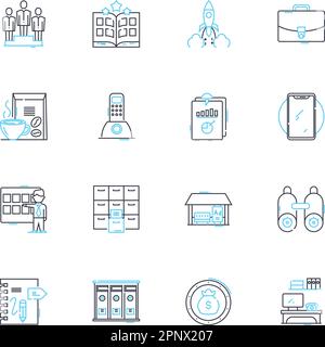 Vital industry linear icons set. Healthcare, Pharmaceuticals, Medical devices, Biotechnology, Life sciences, Hospitals, Clinics line vector and Stock Vector