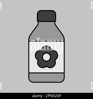 Garden packing bottle of fertilizer vector grayscale icon. Graph symbol for agriculture, garden and plants web site and apps design, logo, app, UI Stock Vector