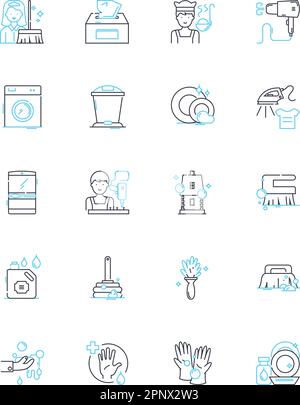 Lawn care linear icons set. Mowing, Irrigation, Fertilization, Edging, Weed control, Aeration, Seeding line vector and concept signs. Pruning,Mulching Stock Vector