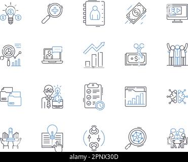 Positioning improvement line icons collection. Analytics, Strategy ...