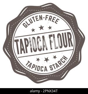Tapioca flour grunge rubber stamp on white background, vector illustration Stock Vector