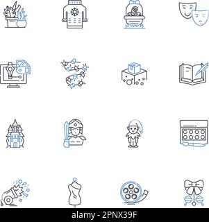 Radical line icons collection. Progressive, Extreme, Innovative, Bold, Unconventional, Nonconformist, Rebellious vector and linear illustration Stock Vector