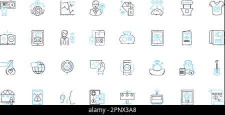 Growth linear icons set. Expansion, Development, Advancement, Progress ...