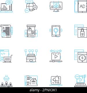 Planning Execution linear icons set. Logistics, Strategy, Execution, Timing, Preparation, Coordination, Implementation line vector and concept signs Stock Vector