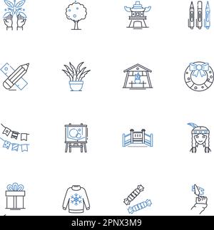 Artful endeavor line icons collection. Creativity, Inspiration, Ingenuity, Imagination, Skillful, Expressive, Aesthetics vector and linear Stock Vector