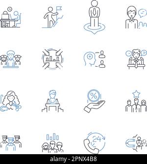 Career nerking line icons collection. Nerking, Connections, Job search ...