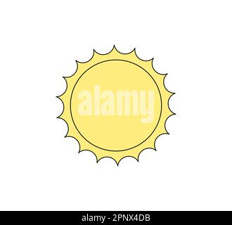 Psychedelic Sun Rays Retro groovy style shiny sun. Psychedelic hippie old solar element with ...