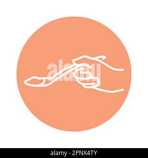 Hand holding spoon color line icon. Pictogram for web page, mobile app, promo. Stock Vector
