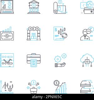 portfolios linear icons set. Showcases, Compositions, Arrangements, Profiles, Galleries, Displays, Books line vector and concept signs. Albums Stock Vector