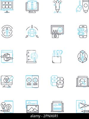 Marketing automation linear icons set. Efficiency, Personalization ...