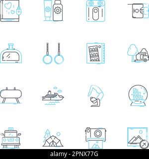 Idle hours linear icons set. Relaxation, Downtime, Laziness, Solitude ...
