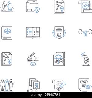 Information technology line icons collection. Digital, Automation, Cybersecurity, Cloud, Algorithm, Software, Nerk vector and linear illustration Stock Vector