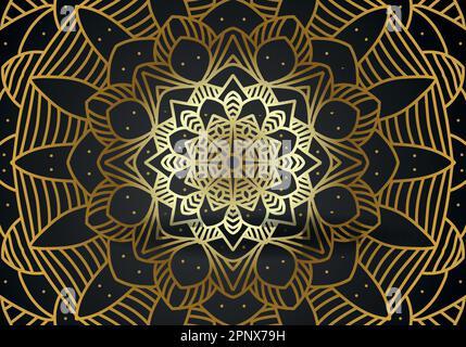 Luxury ornamental mandala design background in gold color vector. Vector islamic background Stock Vector