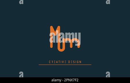 Alphabet letters Modern Creative logo MM Stock Vector