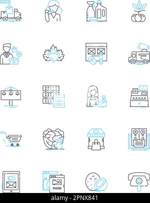 Delicacy Science linear icons set. Gastronomy, Umami, Fermentation, Molecular, Senses, Flavors, Ingredients line vector and concept signs. Creativity Stock Vector