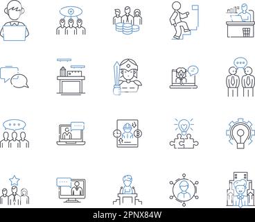 Skill development line icons collection. Training, Learning, Improvement, Growth, Development, Progress, Advancement vector and linear illustration Stock Vector