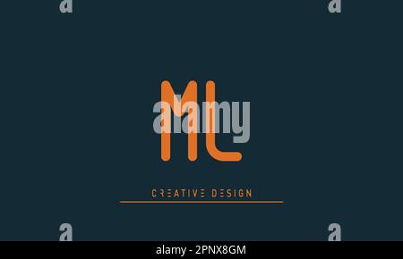 Alphabet letters Modern Creative logo ML , LM Stock Vector