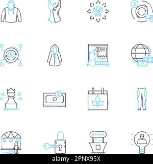 Customer service linear icons set. Satisfaction, Support, Experience, Loyalty, Response, Empathy, Attentiveness line vector and concept signs Stock Vector