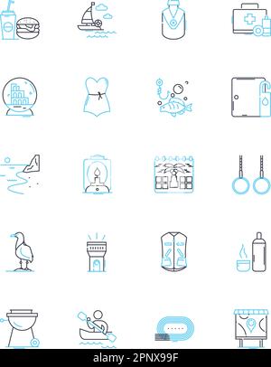 Quiet moments linear icons set. Solitude, Serenity, Reflection, Calmness, Tranquility, Introspection, Stillness line vector and concept signs Stock Vector