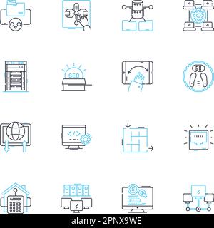 Customer engagement linear icons set. Feedback, Loyalty, Communication, Interaction, Personalization, Satisfaction, Engagement line vector and concept Stock Vector