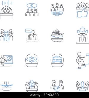 System line icons collection. Automation, Integration, Optimization, Efficiency, Streamlining, Management, Security vector and linear illustration Stock Vector