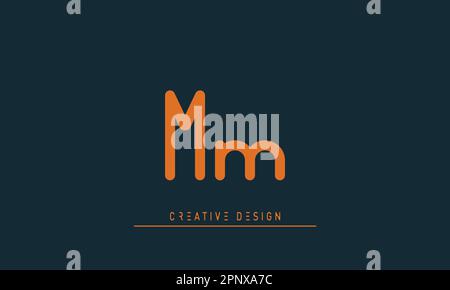 Alphabet letters Modern Creative logo MM Stock Vector