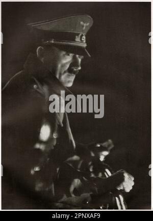 Hitler declares Germany and Austria - Ostmark united as one entity, the beginning of the Grosdeutsches Reich - Greater German Empire. Emotional speech Stock Photo