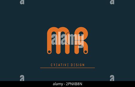 Alphabet letters Modern Creative logo MR , RM Stock Vector