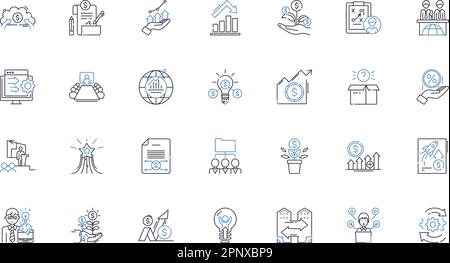 Financial modeling vector line icons set. Cashflow, Forecasting ...