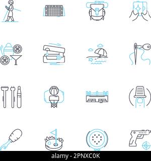 Positive affirmations linear icons set. Affirmations, Empowerment, Gratitude, Success, Wealth, Confidence, Abundance line vector and concept signs Stock Vector