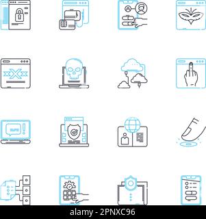 Safety linear icons set. Protection, Security, Sanctuary, Assurance, Precaution, Shield, Cover line vector and concept signs. Safety,Defense,Aid Stock Vector