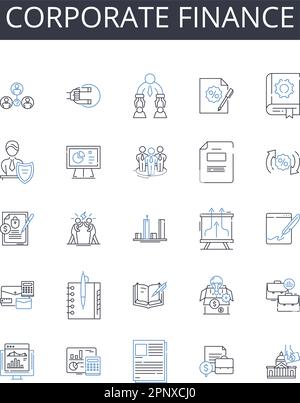 Accounting principles line icons collection. Assets, Liabilities ...