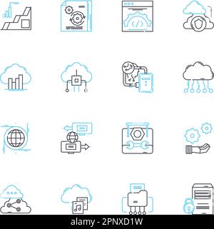 Online privacy linear icons set. Security, Encryption, Anonymity ...