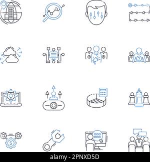 Talent development line icons collection. Coaching, Learning, Nurture, Progress, Improvement, Skills, Growth vector and linear illustration. Flourish Stock Vector