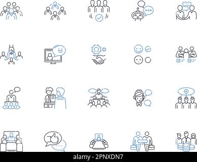 Companionship line icons collection. Friendship, Bonding, Relationship, Camaraderie, Togetherness, Fellowship, Affiliation vector and linear Stock Vector