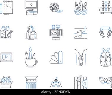 Service design line icons collection. Innovation, Strategy, Research, Ideation, Prototyping, User-centered, Experience vector and linear illustration Stock Vector