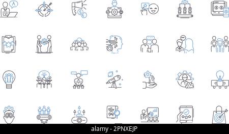 Original company line icons collection. Innovative, Creative, Dynamic, Cutting-edge, Unique, Forward-thinking, Visionary vector and linear Stock Vector