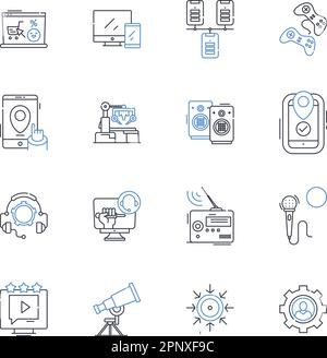 Robotics line icons collection. Automation, Intelligence, Kinematics ...
