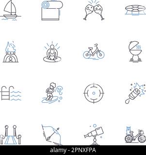 Companionship line icons collection. Friendship, Bonding, Camaraderie, Loyalty, Partnership, Fellowship, Solidarity vector and linear illustration Stock Vector