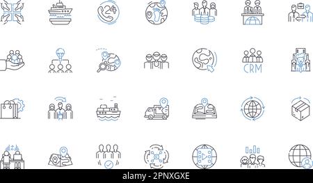 Globalization line icons collection. Collaboration, Trust, Equality ...