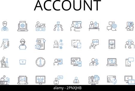 Bookkeeping Account line icons collection. Ledger, Balance, Journal ...