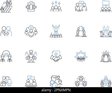 Conflict resolution line icons collection. Mediation, Negotiation ...