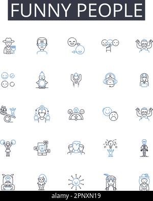 Goofballs line icons collection. Zany, Comical, Hilarious, Silly ...