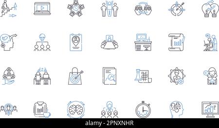 Marketing tactics line icons collection. Branding, Advertising, Campaigns, Promotions, Sales, Analytics, Optimization vector and linear illustration Stock Vector
