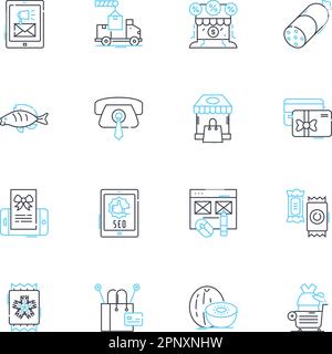 Delicacy Science linear icons set. Gastronomy, Umami, Fermentation, Molecular, Senses, Flavors, Ingredients line vector and concept signs. Creativity Stock Vector